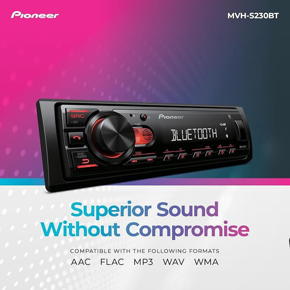 C.D PLAYER CAR PIONEER MVH-S230BT DECKLESS