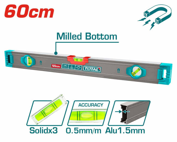 LEVEL TOTAL 60CM TMT26028M SPIRIT WITH MAGNETS