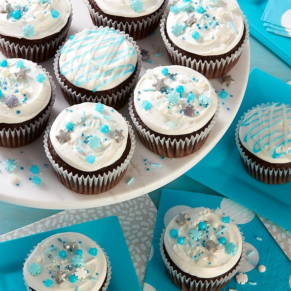 BAKING WILTON SPRINKLES PEARLS BLUE 5oz 141g 710-1133