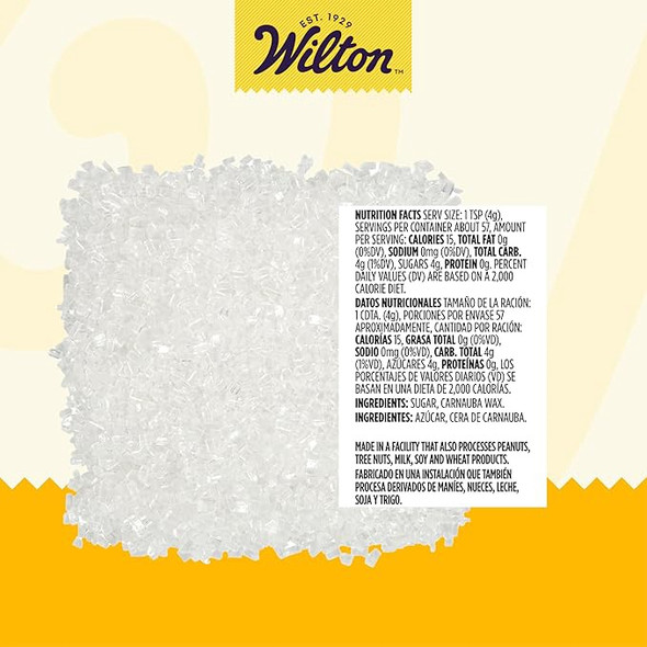 BAKING WILTON SPRINKLES SUGAR WHITE SPARKLING 8oz 227g 710-992