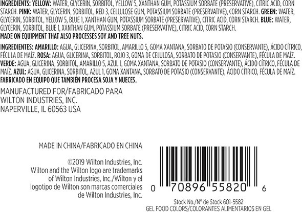 BAKING WILTON ICING COLOR GEL FOOD COLORS 4PCS 1.2fl oz 35ml 601-5582