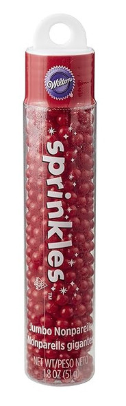 BAKING WILTON SPRINKLES NONPAREILS JUMBO RED 1.8oz 51G