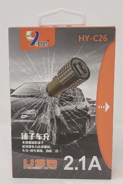 USB CAR ADAPTOR HEYU HY-C26 2.1A STRONGEST OUTPUT