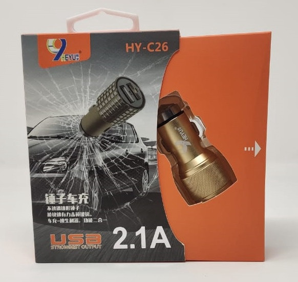 USB CAR ADAPTOR HEYU HY-C26 2.1A STRONGEST OUTPUT