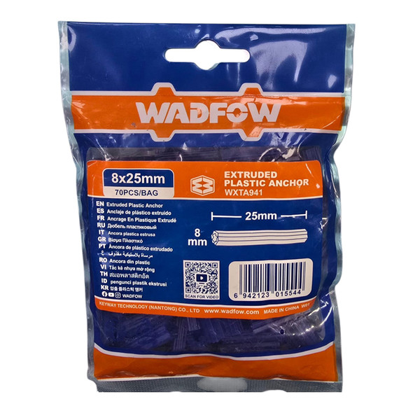 WALL PLUG BLUE WADFOW 8 X 25MM WXTA941 70PCS/BAG