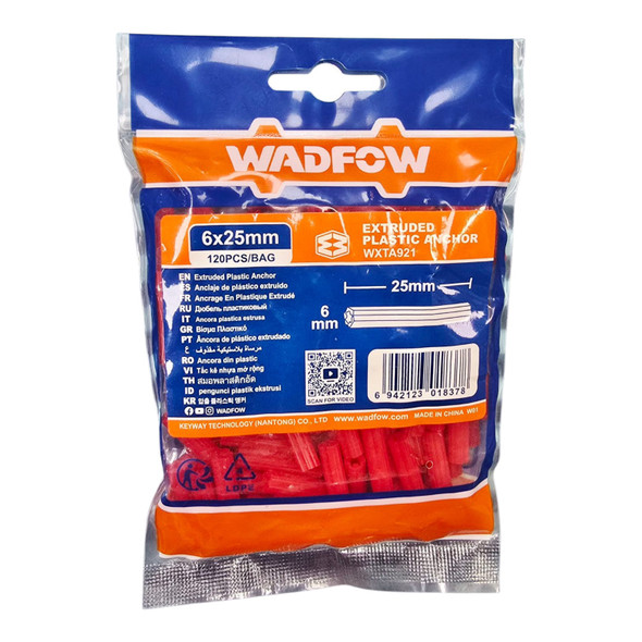WALL PLUG RED WADFOW 6 X 25MM WXTA921 120PCS/BAG