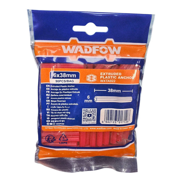 WALL PLUG BLUE WADFOW 6 X 38MM WXTA922 90PCS/BAG