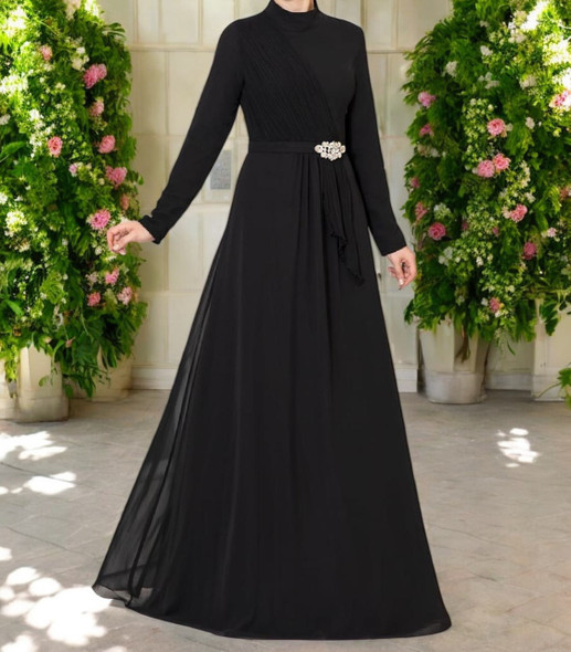 Dress Evening Occasion Rose / Mauve / Black Dress Evening Occasion Rose / Mauve / Black