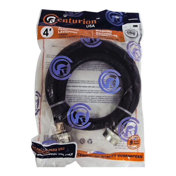 WASHING MACHINE CONNECTOR HOSE CENTURION INLET 3/4"X48" WASH004