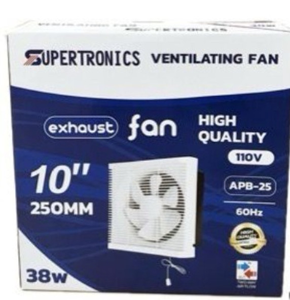 FAN VENTILATING EXHAUST 10" SUPERTRONICS 110V 60HZ 38W APB-25 FAN VENTILATING EXHAUST 10" SUPERTRONICS 110V 60HZ 38W APB-25