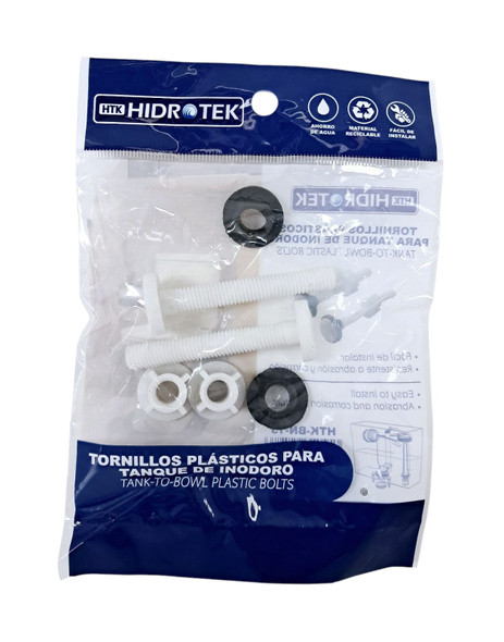 TOILET TANK TO BOWL PLASTIC BOLT SET HIDROTEK HTK-BN-13