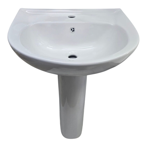 SINK WARE W/PEDESTAL WHITE LARGE 1 HOLE KRONE 893-60 / 304 SINK WARE W/PEDESTAL WHITE LARGE 1 HOLE KRONE 893-60 / 304