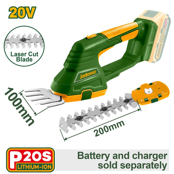 HEDGE TRIMMER SHEAR JADEVER JDJC1520 CORDLESS 20V LITHIUM-ION BATTERY
