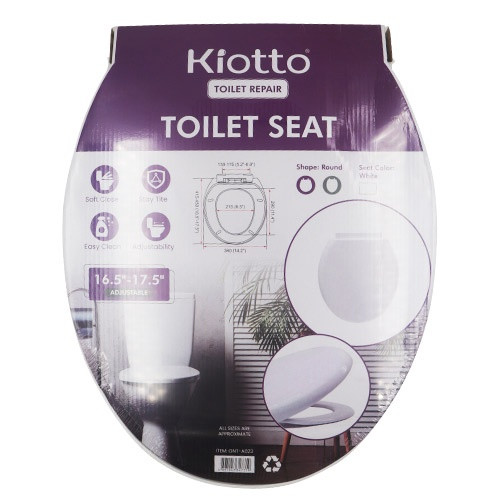 TOILET SEAT PLASTIC KIOTTO ROUND SOFT CLOSE GNT-A023 16.5"-17.5" ADJUSTABLE