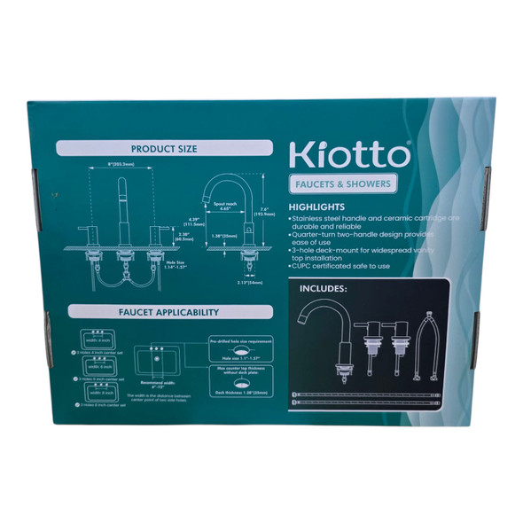 FAUCET BATHROOM KIOTTO DOUBLE HANDLE BRUSHED NICKLE K13B3042BN FAUCET BATHROOM KIOTTO DOUBLE HANDLE BRUSHED NICKLE K13B3042BN
