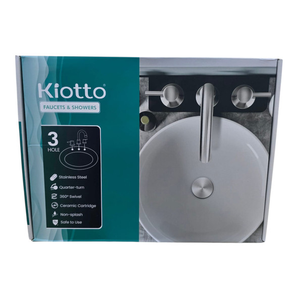FAUCET BATHROOM KIOTTO DOUBLE HANDLE MATT BLACK K13B3042MB