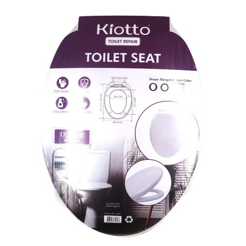 TOILET SEAT PLASTIC KIOTTO ELONGATED SOFT CLOSING GNT-A006 17.5"-19" ADJUSTABLE