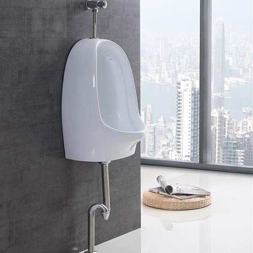 URINAL WARE WALL HUNG WHITE WOLLATON WITH CHROME FITTINGS GNT-JDL503 300X290X430MMINGS