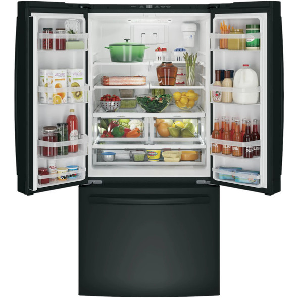 REFRIGERATOR GE GNE25JGKBB 24.7CF BLACK 33"