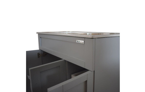 BATHROOM CABINET WOLLATON GREY WITH MIRROR 3 DOORS PVC 30.7"X17.7"X33.8" GNC-DC17G30S