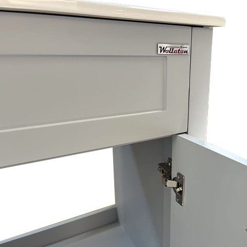 BATHROOM CABINET WOLLATON GREY WITH MIRROR 2 DOORS PVC 23.6"X18.7"X37" GNC-DCGAV241