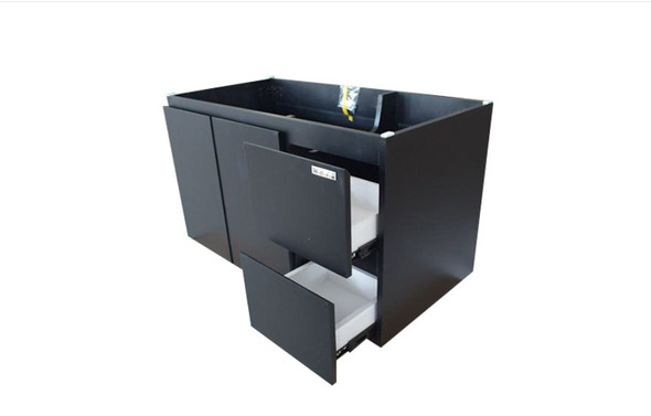 BATHROOM CABINET WALL HUNG WOLLATON BLACK 2 DOORS 2 DRAWS PVC 34.6"X18"X19.7" GNC-WHB900