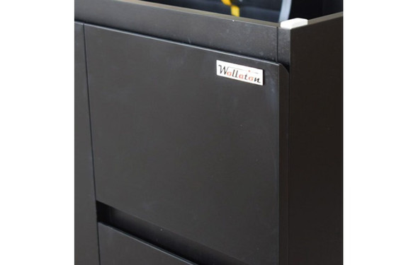 BATHROOM CABINET WALL HUNG WOLLATON BLACK 2 DOORS 2 DRAWS PVC 34.6"X18"X19.7" GNC-WHB900