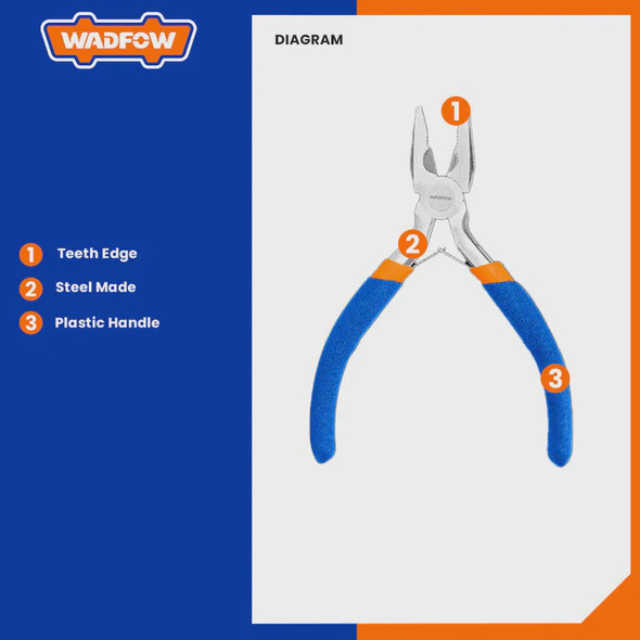 PLIERS 4.5" WADFOW WPL0951 MINI COMBINATION