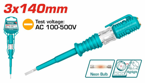 TESTER SCREWDRIVER FLAT TOTAL THT291408 140MM TEST PENCIL