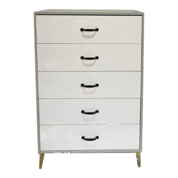 CUPBOARD STORAGE CABINET 307 5 DRAWERS WHITE