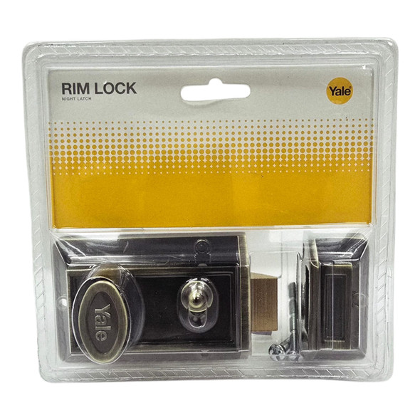 LOCK NIGHT LATCH YALE V78 AB ANTIQUE BRASS