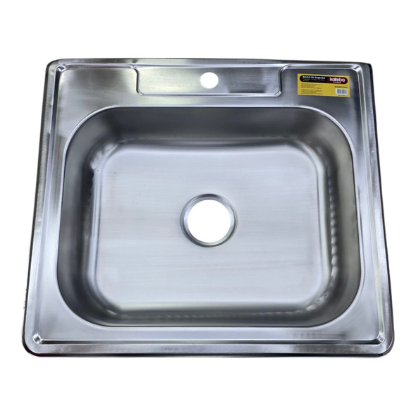 SINK SINGLE BOWL KALIMBA 22G 25"X22"X6" GKS-TYK2225 NO WASTE SINK SINGLE BOWL KALIMBA 22G 25"X22"X6" GKS-TYK2225 NO WASTE