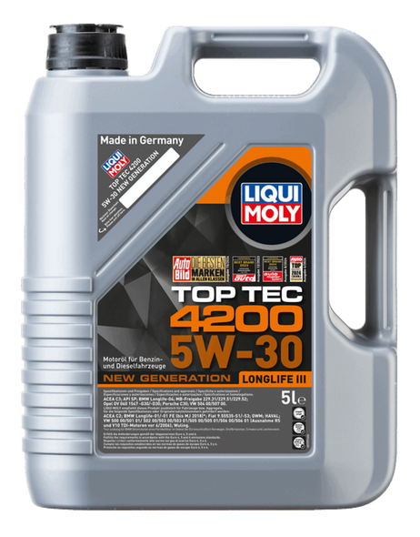 OIL LIQUI MOLY TOP TEC 4200 5W-30 4L NEW GENERATION LONGLIFE III 3715