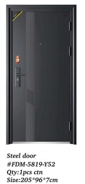 DOOR METAL SINGLE BLACK FDM-5819-Y52 205X96X7CM