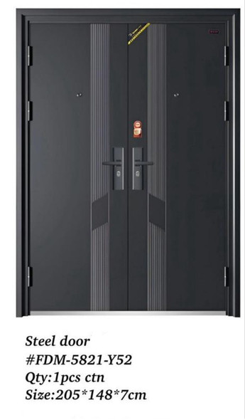 DOOR METAL DOUBLE BLACK FDM-5821-Y52 205X148X7CM