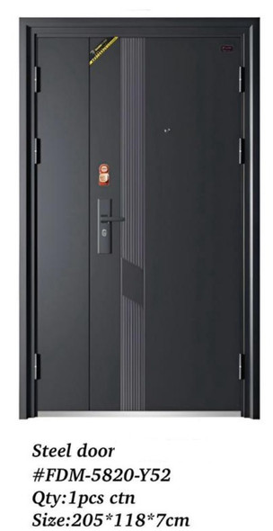 DOOR METAL WITH SIDE PANEL BLACK FDM-5820-Y52 205X118X7CM DOOR METAL WITH SIDE PANEL BLACK FDM-5820-Y52 205X118X7CM