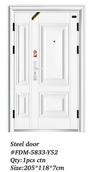 DOOR METAL WITH SIDE PANEL WHITE FDM-5833-Y52 205X118X7CM DOOR METAL WITH SIDE PANEL WHITE FDM-5833-Y52 205X118X7CM