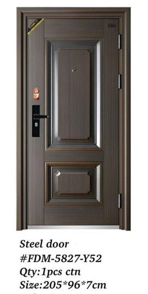 DOOR METAL SINGLE BROWN FDM-5827-Y52 205X96X7CM