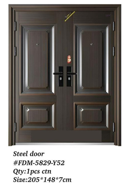 DOOR METAL DOUBLE BROWN FDM-5829-Y52 205X148X7CM