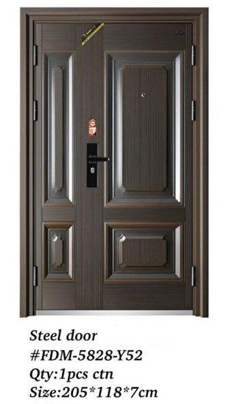 DOOR METAL WITH SIDE PANEL BROWN FDM-5828-Y52 205X118X7CM