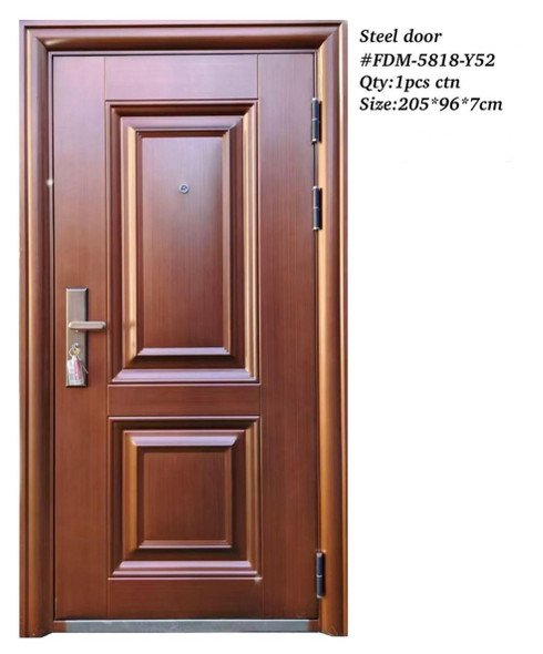 DOOR METAL SINGLE POLISH BROWN FDM-5818-Y52 205X96X7CM