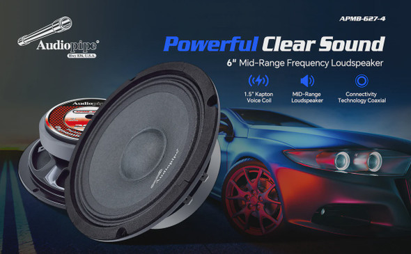 SPEAKER AUDIO PIPE 6" APMB-627-4 4OHMS MID BASS SOLD PER PAIR