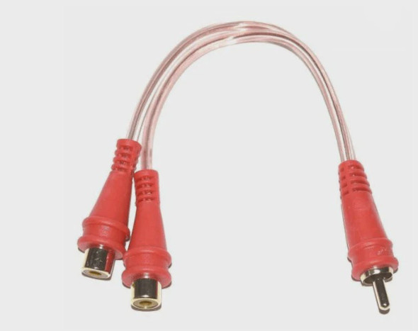 LEAD 1 RCA MALE TO 2 RCA FEMALE 6" BMS-GRA-M-2F Y TYPE SPLITTER AUDIO PIPE