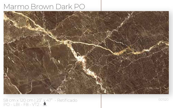 TILE CERAMIC 23X47 (58X120CM) MARMO BROWN