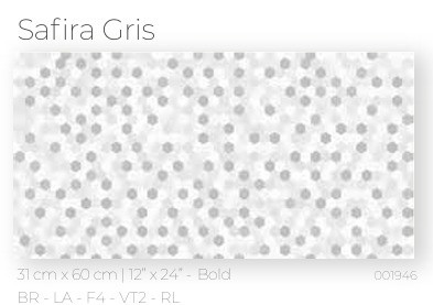 TILE CERAMIC 12"X24" 31X60CM SAFIRA GRIS