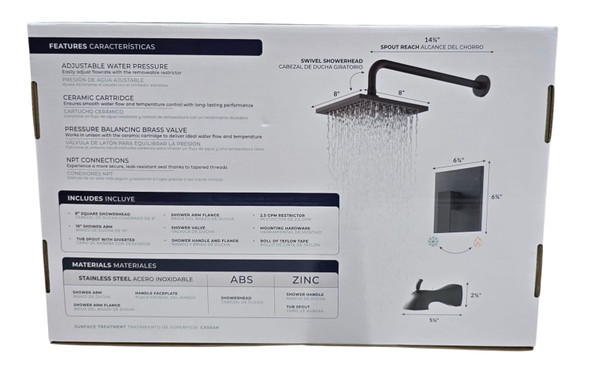 TUB & SHOWER MIXER BISMAN BMBSF007MB MATT BLACK TUB & SHOWER MIXER BISMAN BMBSF007MB MATT BLACK