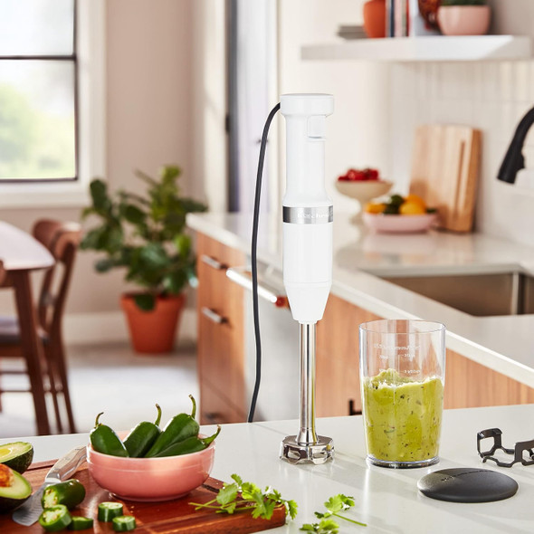 BLENDER KITCHENAID KHBV53WH VARIABLE SPEED CORDED HAND BLENDER WHITE 1Y