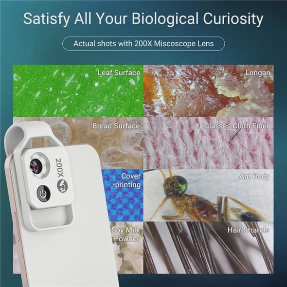 PHONE 200X SMARTPHONE MICROSCOPE WITH CPL LENS APEXEL APL-MS002CWH