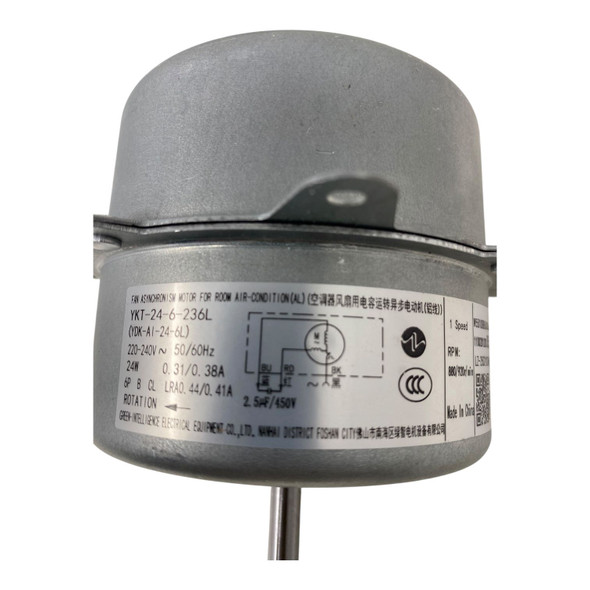 AIR CONDITIONER REPLACEMENT PART MIDEA MOTOR SINGLE PHASE ASYNCHRONOUS 11002012033055 FOR MOX1-12CN1EB 12000BTU 220V REGULAR OUTDOOR YKT-24-6-236L