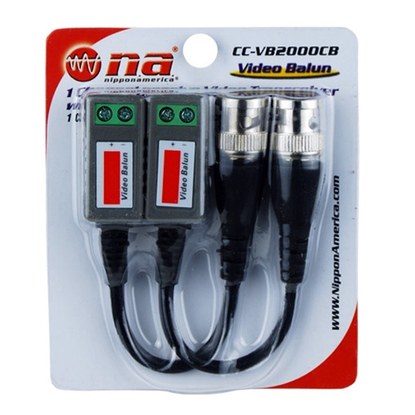 PLUG BNC MALE WITH CABLE CONNECTOR CC-VB2000CB VIDEO BALUN VIA UTP CAT5/6 2PCS PACK ADAPTOR NA NIPPON AMERICA